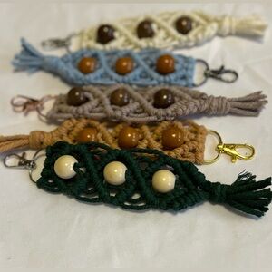 Multi colored macrame keychains